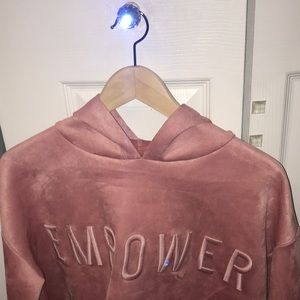 Pink velvet hoodie